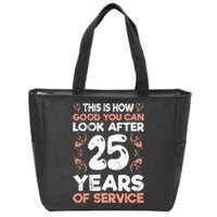 Service anniversary 25 years of work anniversary Zip Tote Bag