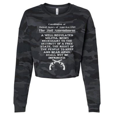 Second Amendment 2A United States Constitution 2nd Amendment Cropped Pullover Crew