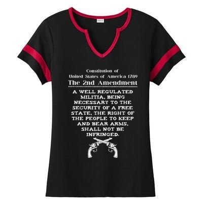 Second Amendment 2A United States Constitution 2nd Amendment Ladies Halftime Notch Neck Tee