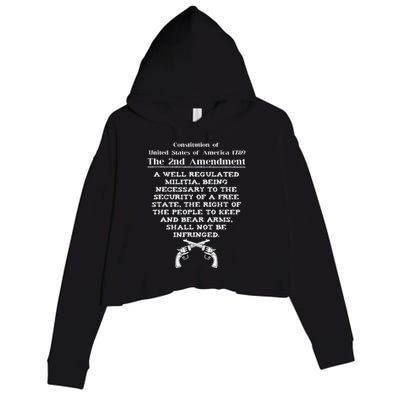 Second Amendment 2A United States Constitution 2nd Amendment Crop Fleece Hoodie