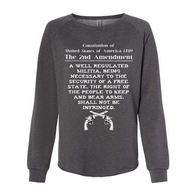 Second Amendment 2A United States Constitution 2nd Amendment Womens California Wash Sweatshirt