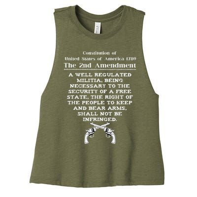 Second Amendment 2A United States Constitution 2nd Amendment Women's Racerback Cropped Tank