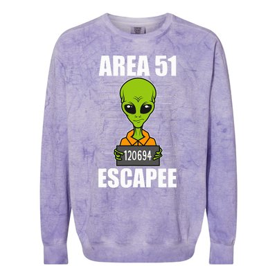 Storm Area 51 Alien Escapee From Area 51 Alien Mugshot Colorblast Crewneck Sweatshirt