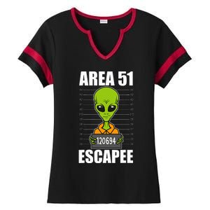 Storm Area 51 Alien Escapee From Area 51 Alien Mugshot Ladies Halftime Notch Neck Tee