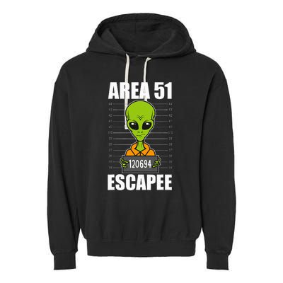 Storm Area 51 Alien Escapee From Area 51 Alien Mugshot Garment-Dyed Fleece Hoodie