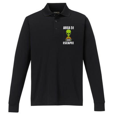 Storm Area 51 Alien Escapee From Area 51 Alien Mugshot Performance Long Sleeve Polo