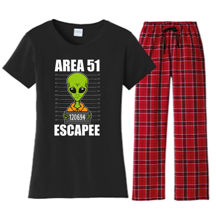 Storm Area 51 Alien Escapee From Area 51 Alien Mugshot Women's Flannel Pajama Set