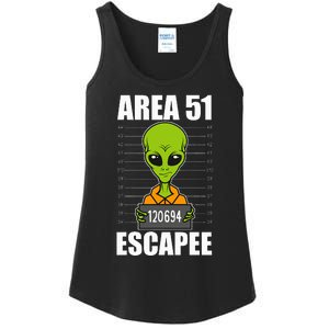 Storm Area 51 Alien Escapee From Area 51 Alien Mugshot Ladies Essential Tank