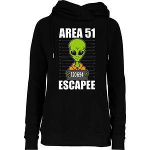 Storm Area 51 Alien Escapee From Area 51 Alien Mugshot Womens Funnel Neck Pullover Hood