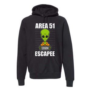 Storm Area 51 Alien Escapee From Area 51 Alien Mugshot Premium Hoodie