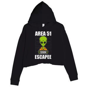 Storm Area 51 Alien Escapee From Area 51 Alien Mugshot Crop Fleece Hoodie