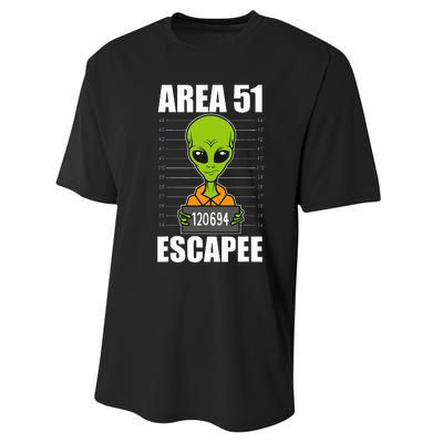 Storm Area 51 Alien Escapee From Area 51 Alien Mugshot Performance Sprint T-Shirt