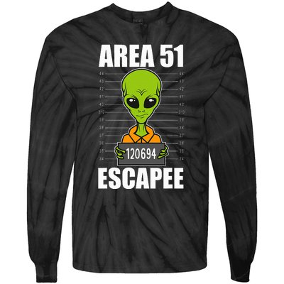 Storm Area 51 Alien Escapee From Area 51 Alien Mugshot Tie-Dye Long Sleeve Shirt