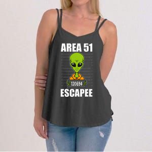 Storm Area 51 Alien Escapee From Area 51 Alien Mugshot Women's Strappy Tank