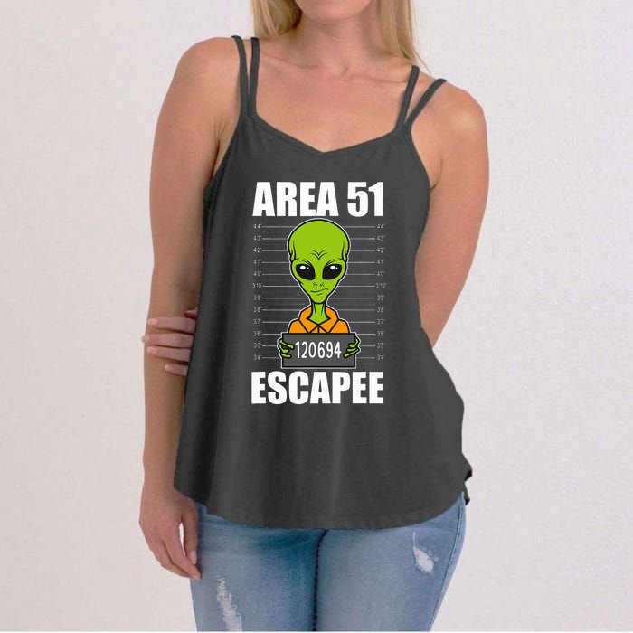 Storm Area 51 Alien Escapee From Area 51 Alien Mugshot Women's Strappy Tank