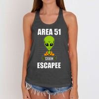 Storm Area 51 Alien Escapee From Area 51 Alien Mugshot Women's Knotted Racerback Tank