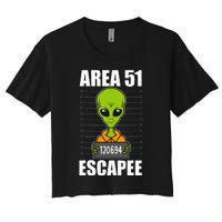 Storm Area 51 Alien Escapee From Area 51 Alien Mugshot Women's Crop Top Tee