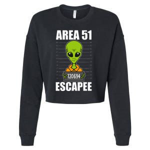 Storm Area 51 Alien Escapee From Area 51 Alien Mugshot Cropped Pullover Crew