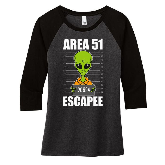 Storm Area 51 Alien Escapee From Area 51 Alien Mugshot Women's Tri-Blend 3/4-Sleeve Raglan Shirt