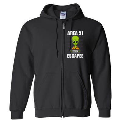 Storm Area 51 Alien Escapee From Area 51 Alien Mugshot Full Zip Hoodie