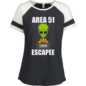 Storm Area 51 Alien Escapee From Area 51 Alien Mugshot Enza Ladies Jersey Colorblock Tee