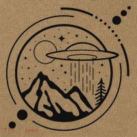 Simple Area 51 Minimal Ufo Tattoo Line Art Ufo Cotton Canvas Backpack