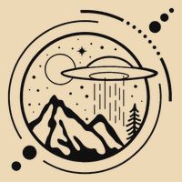 Simple Area 51 Minimal Ufo Tattoo Line Art Ufo Drawstring Bag