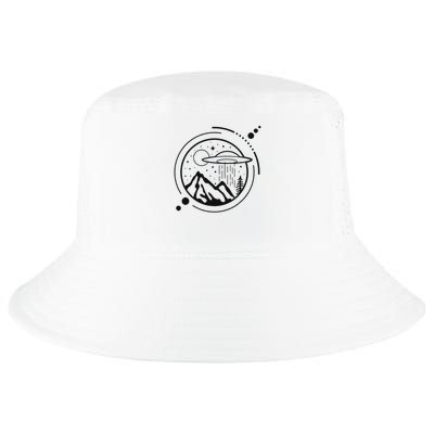Simple Area 51 Minimal Ufo Tattoo Line Art Ufo Cool Comfort Performance Bucket Hat