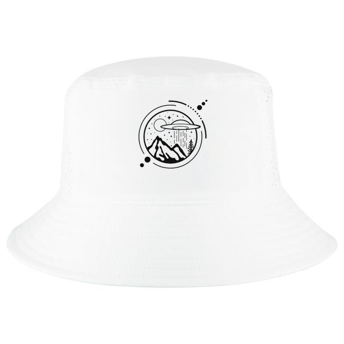 Simple Area 51 Minimal Ufo Tattoo Line Art Ufo Cool Comfort Performance Bucket Hat