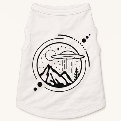Simple Area 51 Minimal Ufo Tattoo Line Art Ufo Doggie Tank