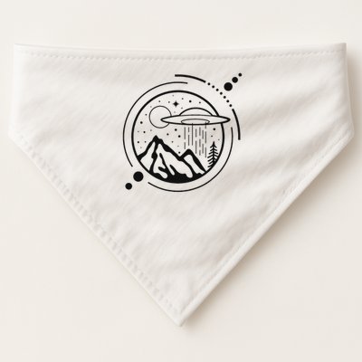 Simple Area 51 Minimal Ufo Tattoo Line Art Ufo USA-Made Doggie Bandana