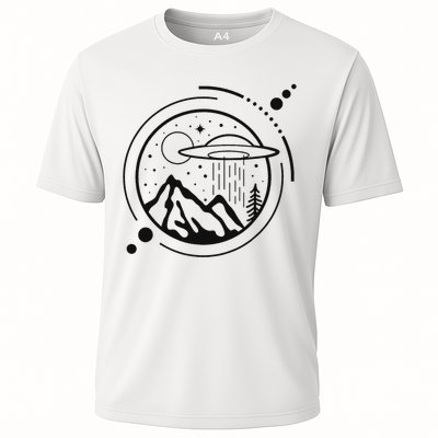Simple Area 51 Minimal Ufo Tattoo Line Art Ufo Performance Shirt