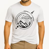 Simple Area 51 Minimal Ufo Tattoo Line Art Ufo Cooling Performance Crew T-Shirt