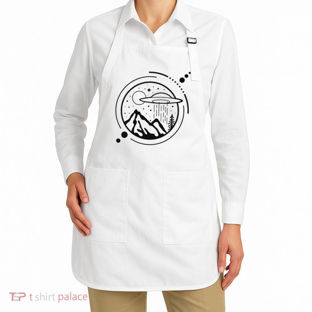 Simple Area 51 Minimal Ufo Tattoo Line Art Ufo Apron