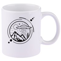 Simple Area 51 Minimal Ufo Tattoo Line Art Ufo 11oz C Handle Ceramic Mug