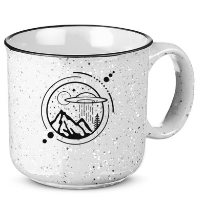 Simple Area 51 Minimal Ufo Tattoo Line Art Ufo 15oz Campfire Ceramic Mug