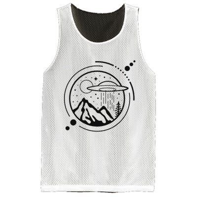 Simple Area 51 Minimal Ufo Tattoo Line Art Ufo Mesh Reversible Basketball Jersey Tank