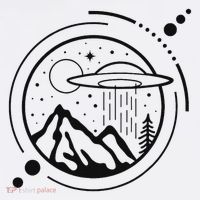 Simple Area 51 Minimal Ufo Tattoo Line Art Ufo Poster