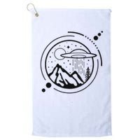Simple Area 51 Minimal Ufo Tattoo Line Art Ufo Golf Towel