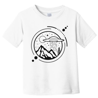 Simple Area 51 Minimal Ufo Tattoo Line Art Ufo Toddler T-Shirt