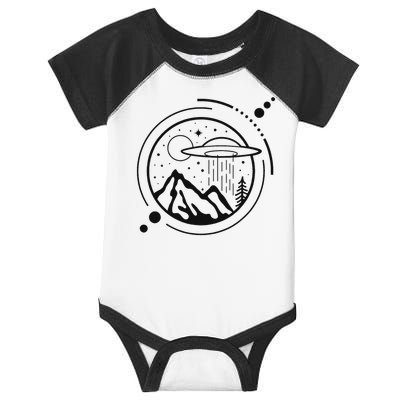 Simple Area 51 Minimal Ufo Tattoo Line Art Ufo Infant Baby Jersey Bodysuit