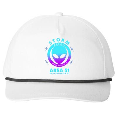 Storm Area 51 They Can''t Take Us All Funny Gradient Color Snapback Five-Panel Rope Hat