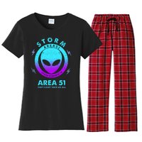 Storm Area 51 They Can''t Take Us All Funny Gradient Color Women's Flannel Pajama Set