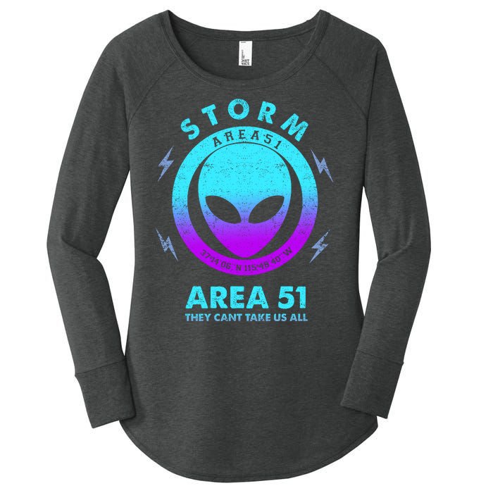 Storm Area 51 They Can''t Take Us All Funny Gradient Color Women's Perfect Tri Tunic Long Sleeve Shirt