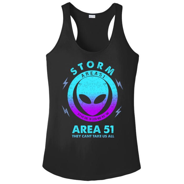 Storm Area 51 They Can''t Take Us All Funny Gradient Color Ladies PosiCharge Competitor Racerback Tank