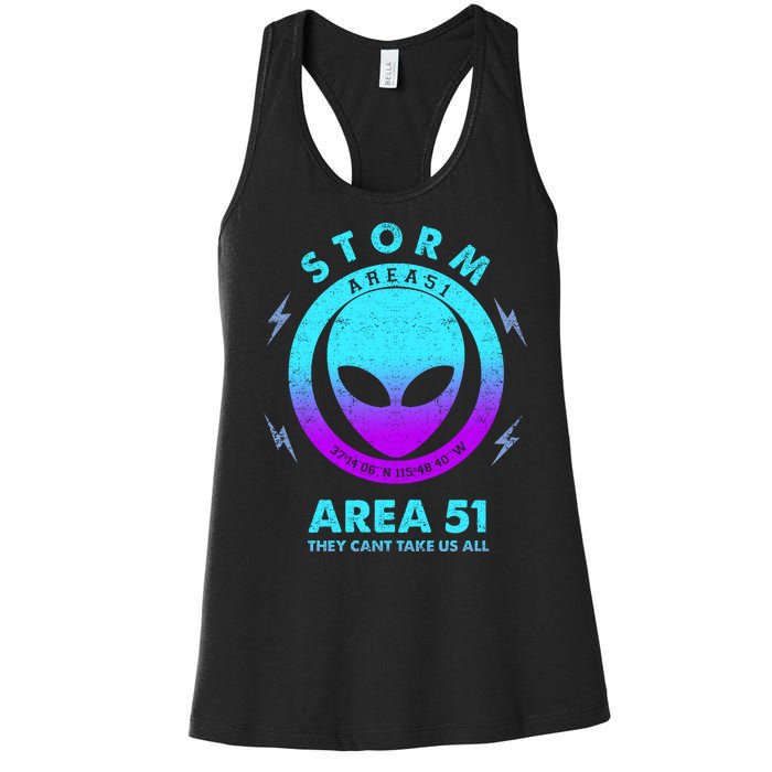 Storm Area 51 They Can''t Take Us All Funny Gradient Color Women's Racerback Tank