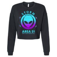 Storm Area 51 They Can''t Take Us All Funny Gradient Color Cropped Pullover Crew