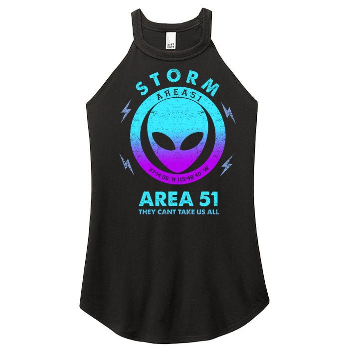 Storm Area 51 They Can''t Take Us All Funny Gradient Color Women's Perfect Tri Rocker Tank