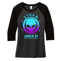 Storm Area 51 They Can''t Take Us All Funny Gradient Color Women's Tri-Blend 3/4-Sleeve Raglan Shirt