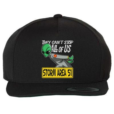 Storm Area 51 They CanT Stop All Of Us Running Alien Wool Snapback Cap